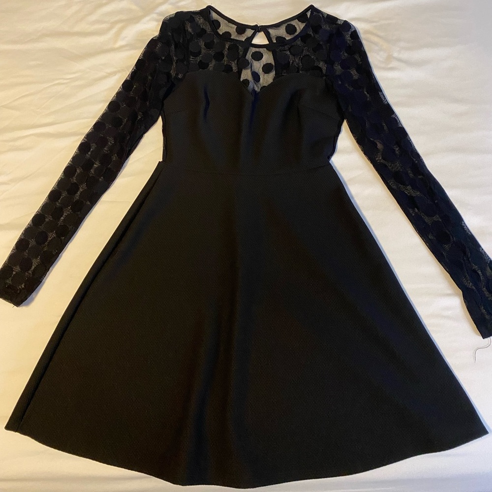 Long Sleeve Black Short Dress